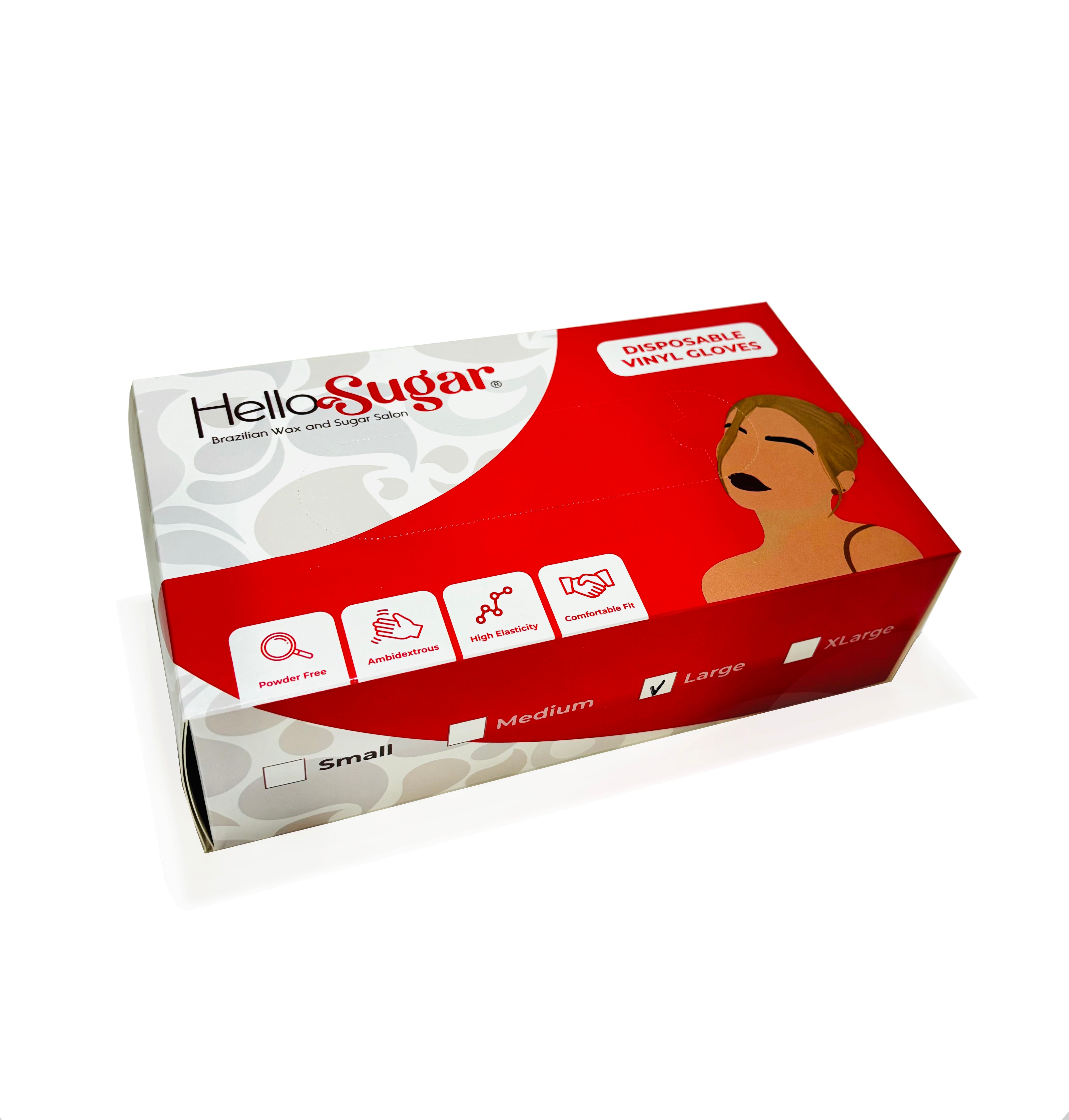 Hello Sugar - Vinyl Gloves - L - Clear (Case of 20 boxes)